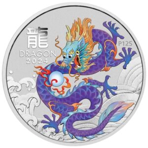 Purple Dragon Colored Silver Coin